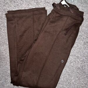 AE Everyday Luxe Chocolate Dark Brown Wide Leg Sweatpants XXS